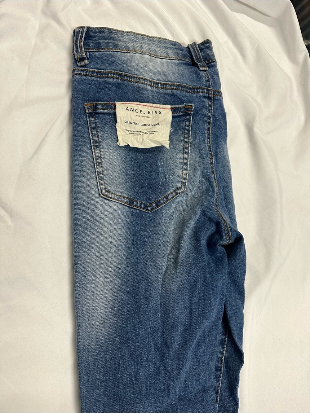 Angel Kiss Slim Men's Faded Blue Denim Jeans